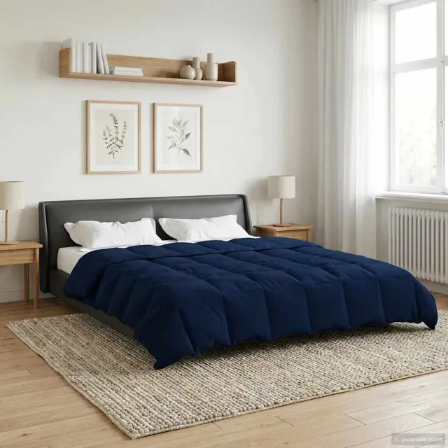 vidaXL Zomer Dekbed 220 x 240 cm Zomer Microfiber (100% polyester) Blauw