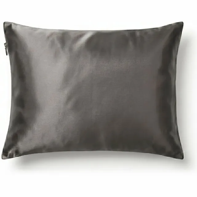 Snoozzle Zijden Kussensloop met Rits Antraciet - Zijden Beddengoed - Luxe 22 Momme Moerbei Zijde - Satijnen Kussensloop - Hypoallergeen - Zijden Kussenslopen - Kussensloop 50x70 cm