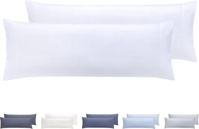 Famanu Set van 2 kussenslopen van 90 x 40 cm, extra zachte microvezel, hypoallergeen, witte kussenslopen Neutraal