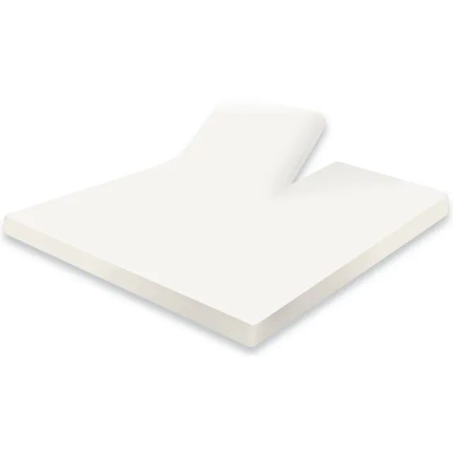 Eleganzzz Splittopper Hoeslaken Jersey Stretch - Ivoor - Hoeslaken 180x200cm - 100% Katoen - Split Enkel - Single Split Topper - Hoeslakens - Lits Jumeaux