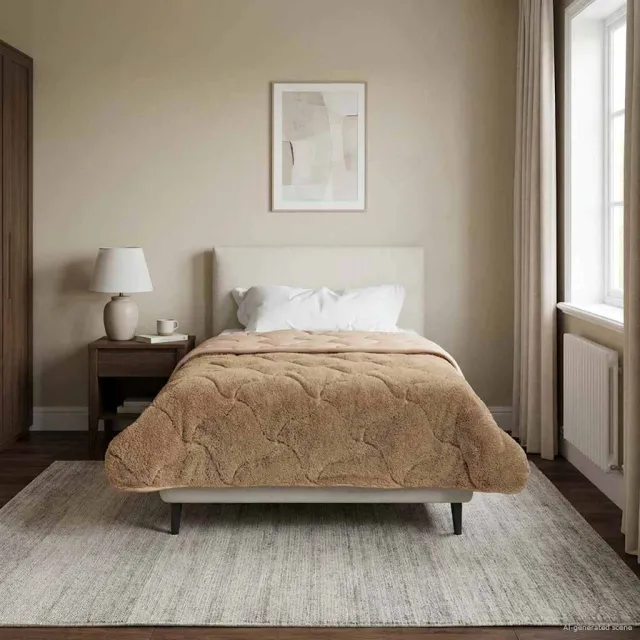 vidaXL Winter Dekbed 135 x 220 cm Winter Taupe Ademend