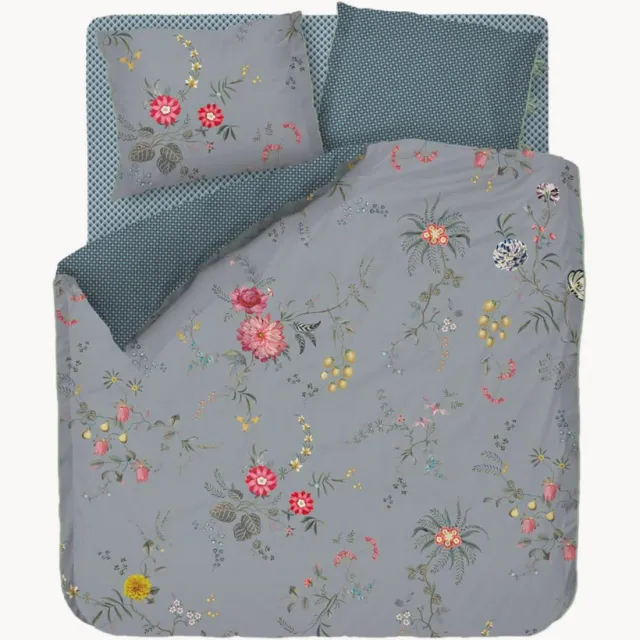 Pip Studio Katoenen perkal dekbedovertrekset Fleur Grandeur Blauw