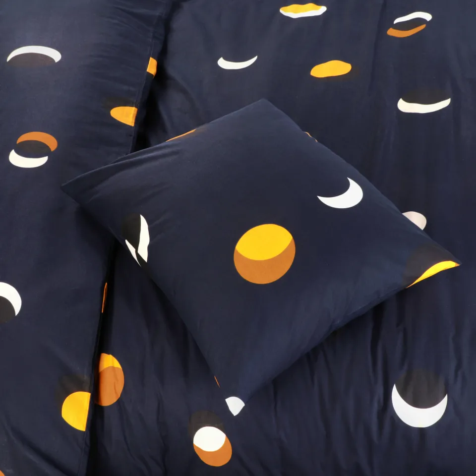 NOUS Living Sun and Moon katoenen dekbedovertrek donkerblauw, foto 4