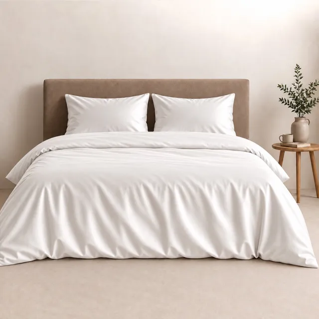 AMSTELINEN Dekbedovertrekset - 260x220 cm + 2 Kussenslopen 60x70 cm - 100% Biologisch Katoen 300 TC - Satijn Signature White – Ademend & Temperatuurregulerend (1)