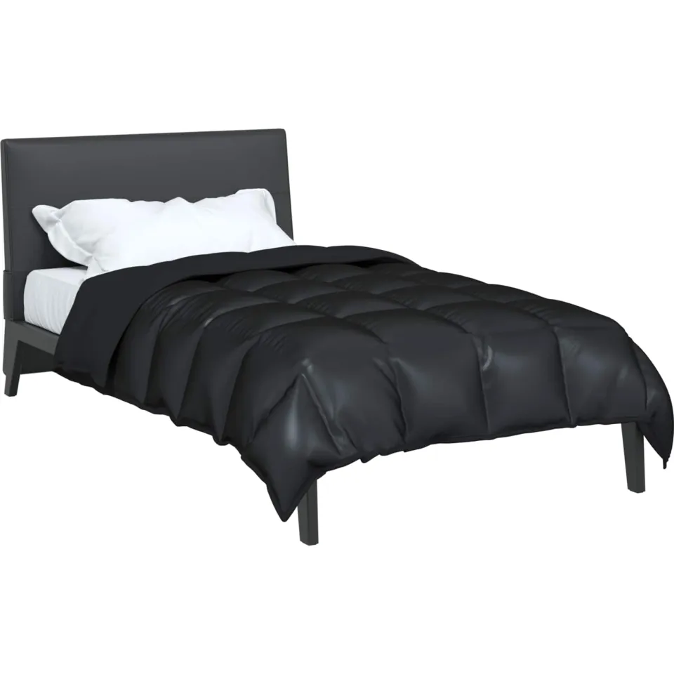 vidaXL Winter Dekbed 135 x 220 cm 450 gsm Satijn en microvezel Zwart, foto 2
