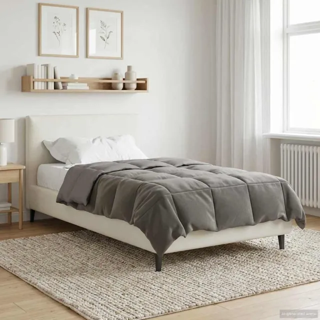 vidaXL Zomer Dekbed 140 x 220 cm Zomer Microfiber (100% polyester) Lichtgrijs