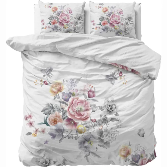 Sleeptime Isabeau Dekbedovertrek - Tweepersoons - 200X200/220 + 2 x kussenslopen 60x70 - Wit
