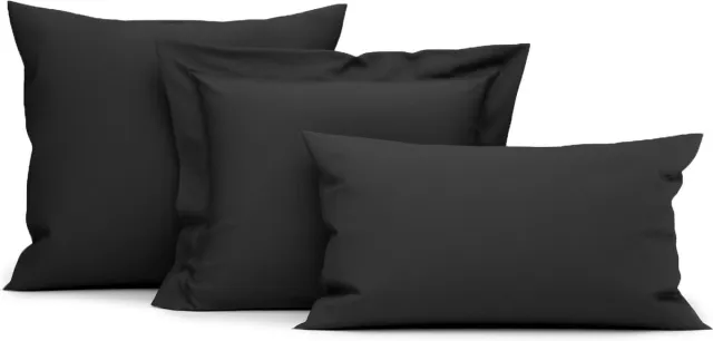 Heckettlane Moonless-Black Kussensloop Elementi 60x70 cm, gemaakt van 100% Katoen-Satijn Zwart