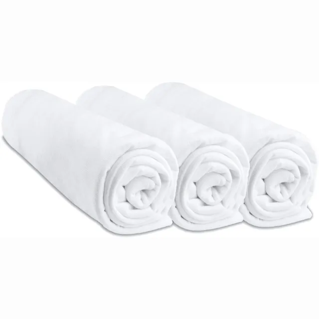 Unyqoos Hoogwaardige Set van 3 Rekbare Hoeslakens voor Baby- en Kinderbed, Wit, 70 x 160 cm, 100% Katoen, Ademend en Oeko-Tex Gecertificeerd