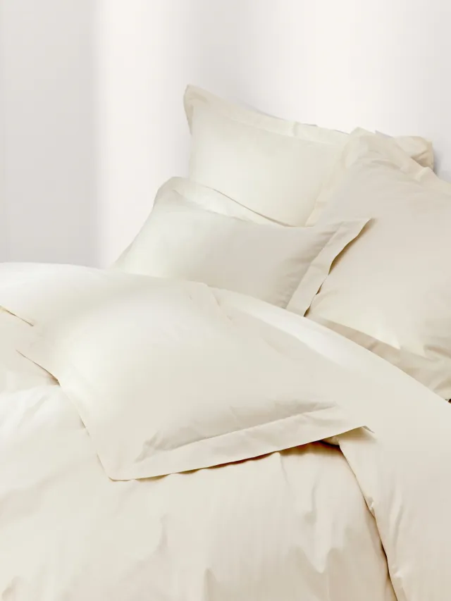 Westwing Collection Premium katoensatijnen dekbedovertrek Wit