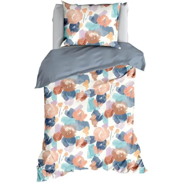 Satin D Or Satin d'Or Murillo Dekbedovertrek - Eenpersoons - 140x200/220 cm - Blue Fog