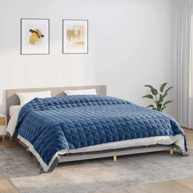 vidaXL Verzwaringsdeken 220x260 cm 15 kg stof blauw, foto 2