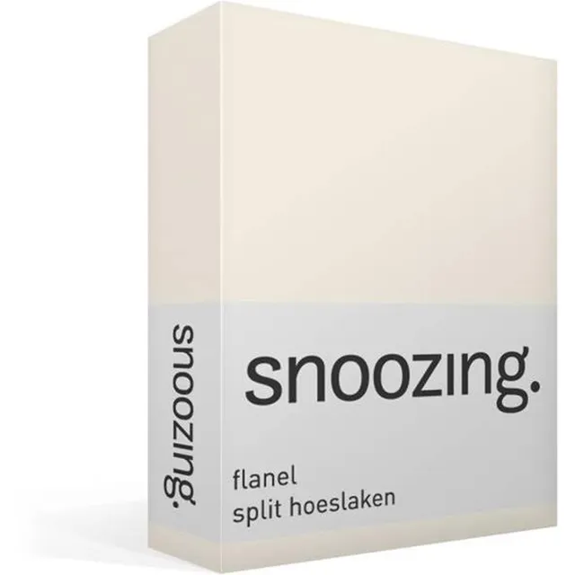 Snoozing Flanel - Split-hoeslaken - Lits-jumeaux - 160x210/220 cm - Ivoor