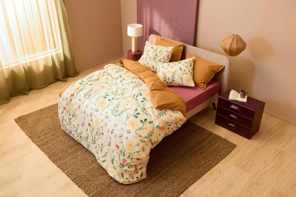 Studio LIVIT percale katoenen dekbedovertrek 2 persoons goudbruin (200x220 cm), foto 5
