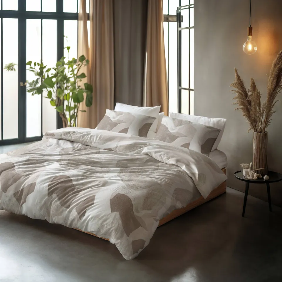 Sleeptime katoenen dekbedovertrek 2-persoons (200x220 cm) beige, foto 3