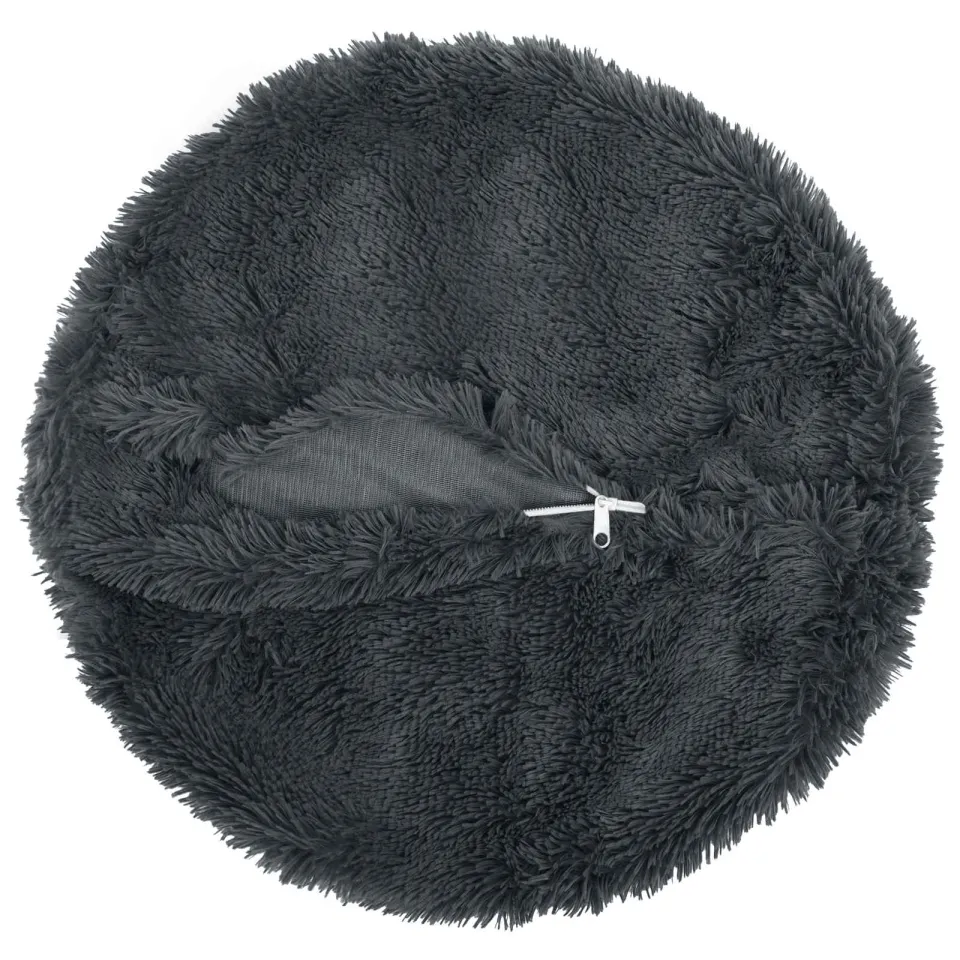 vidaXL Kussensloop 2 st HEERLEN Antracietkleurig Dia. 40 cm PV Fleece, foto 4