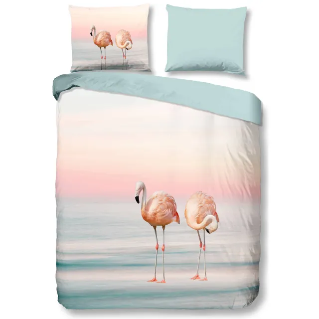 Pure polyester dekbedovertrek lits-jumeaux roze Multi
