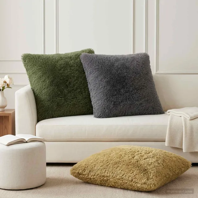 vidaXL Kussensloop 6 st HEERLEN Lichtgroen 65 x 65 cm PV Fleece