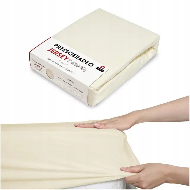 LOZKOHOLICY.PL Gaja Jersey Hoeslaken 80x180 cm - Zacht Katoen met Elastiek beige