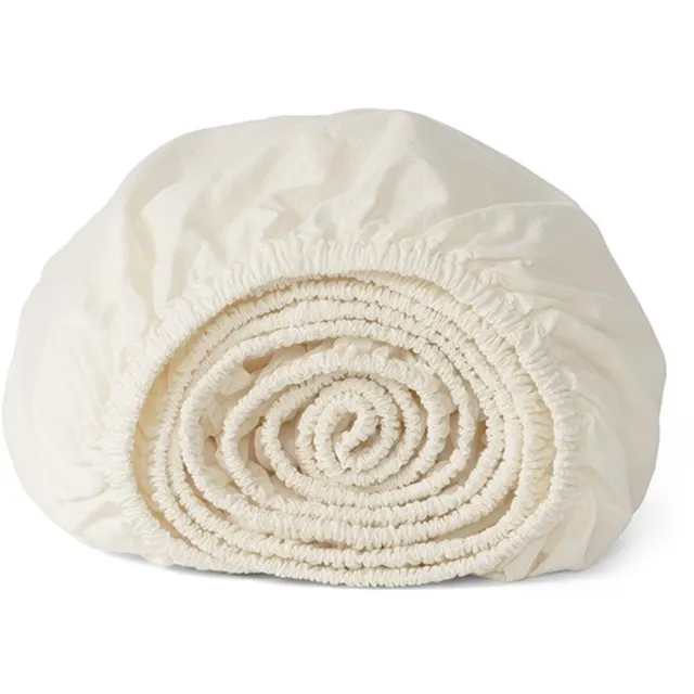 Yumeko hoeslaken percal katoen soft cream 160x200x30 - Biologisch & ecologisch