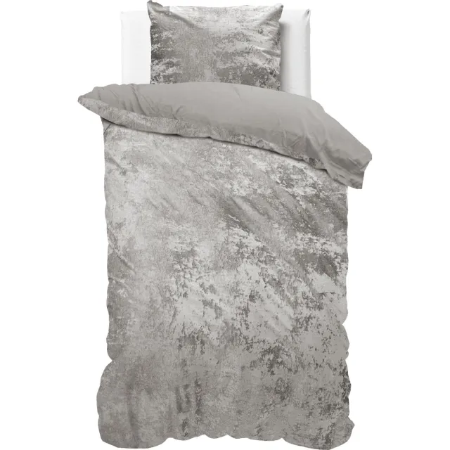 Dreamhouse Metallic Dekbedovertrek - 140x200/220 + 1 kussenslopen 60x70 - Zilver - Lits-Jumeaux