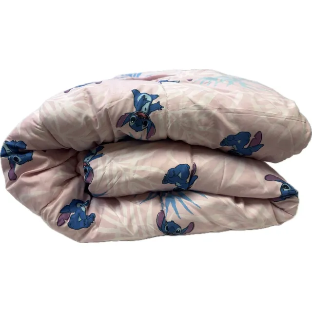 Stich 2-1 Kids Dekbed zonder overtrek Dekbed - 140 x 200 + 1 kussensloop 60x70 - Stich blauw, roze