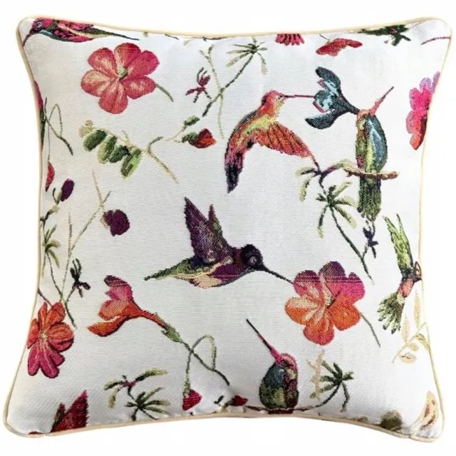 DeHome Gobelin Kussensloop Paradijsvogel 40x40 cm - Dubbelzijdig Multicolor