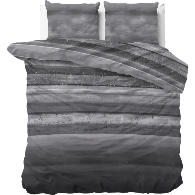 Sleeptime Flanel Marcus Dekbedovertrekset - Tweepersoons - 200x200/220 + 2 kussenslopen 60x70 - Grijs Marcus Grijs