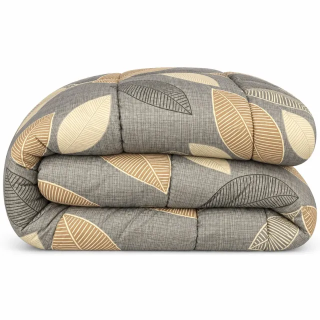 bedlin Dekbed bedrukt - Zonder hoes ( 2 in 1 ) - Tweezijdig - 240 x 220 cm - New Blad Beige