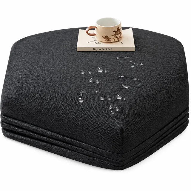 SWGOTA Waterdicht hoeslaken 198 x 203 cm - zwart met geometrisch motief - voor matrassen tot 30 cm hoog - 1 stuk