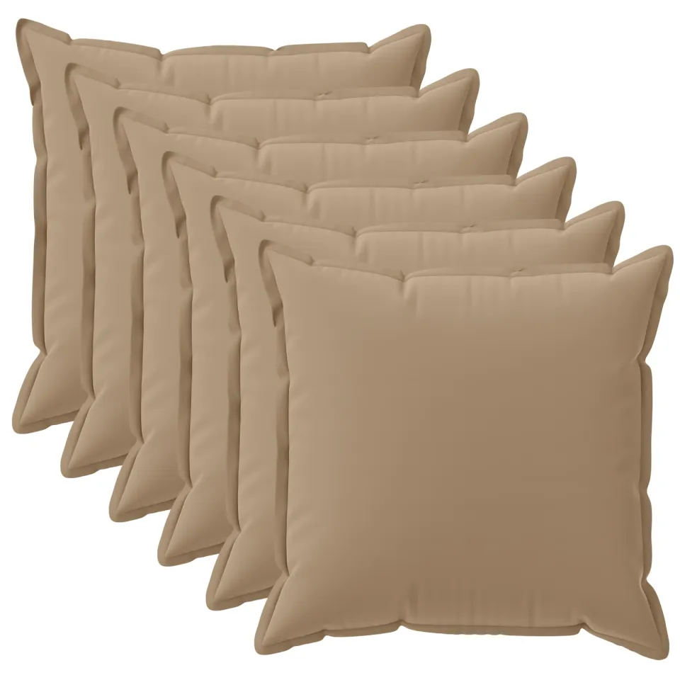vidaXL Kussensloop 6 st HOUTEN Taupe 30 x 30 cm Polyester, foto 3