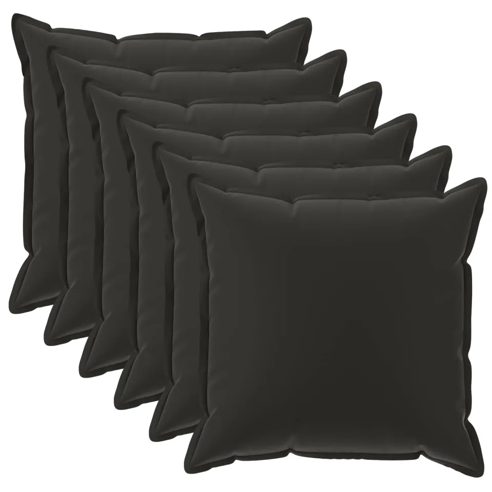 vidaXL Kussensloop 6 st HOUTEN Zwart 30 x 30 cm Polyester, foto 3