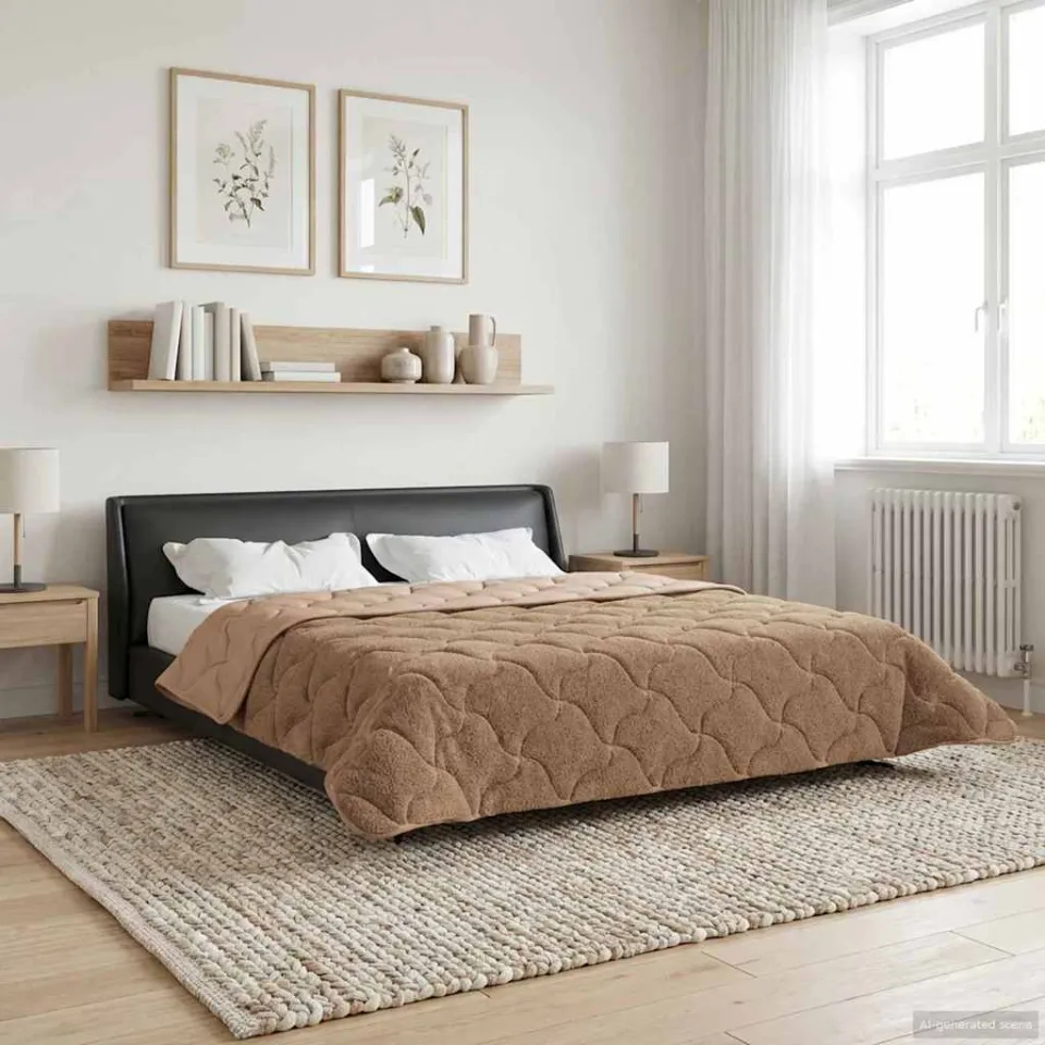 vidaXL Winter Dekbed 200 x 220 cm Winter Taupe Ademend, foto 4