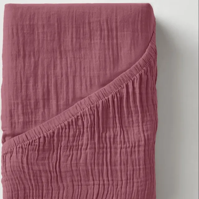 Zelesta Mousseline Hoeslaken - 160x200 cm - Rouge - BSCI & OEKO-TEX