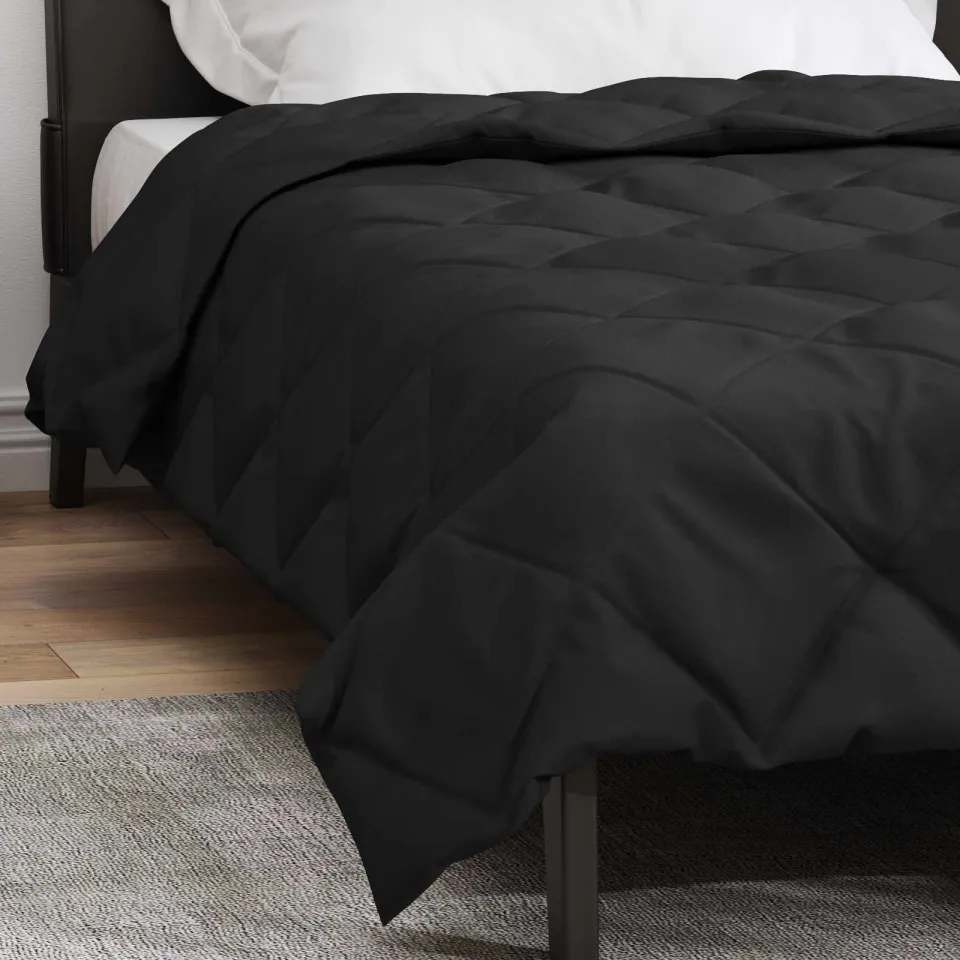 vidaXL Vol jaar dekbed 135 x 220 cm 300 gsm Microvezel Zwart, foto 4