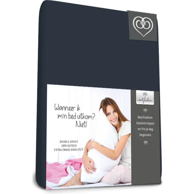 Bed-Fashion Dubbel Jersey - Topper Hoeslaken - 140 x 210 cm - Marine