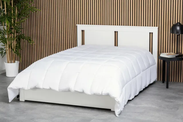 Aliena Luxe Donzen Zomerdekbed 240x220 cm – 90% Eendendons – Hotelkwaliteit – Warmteklasse 4 – Ideaal voor Warme Slapers – Licht, Ademend & Verkoelend – Anti-Verschuif Systeem – lits jumeaux wit