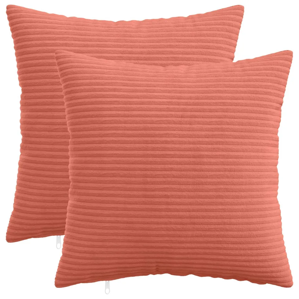 vidaXL Kussensloop 2 st HEERLEN Rood-oranje 50 x 50 cm corduroy, foto 3