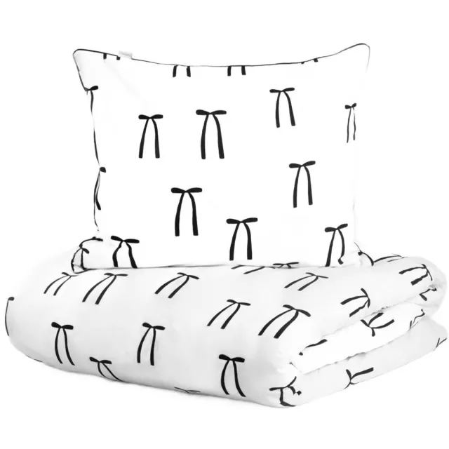 Homla Beddengoed - CARNIVAL - Katoen met Strikjes en Zwarte Bies - 140x200 + 1x50x60 cm