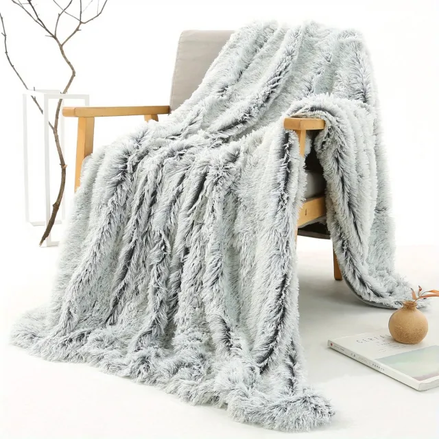 Livano Plaid - Dekentje - Pluche - Wollen - Fleece - Deken - Knuffeldeken - Bank Deken - Licht Grijs - 160x200cm