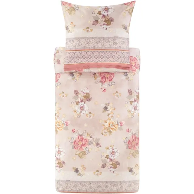 Bassetti Hanami Bedlinnenset Katoen Satijn Beige 155x220 cm + 1 Kussensloop