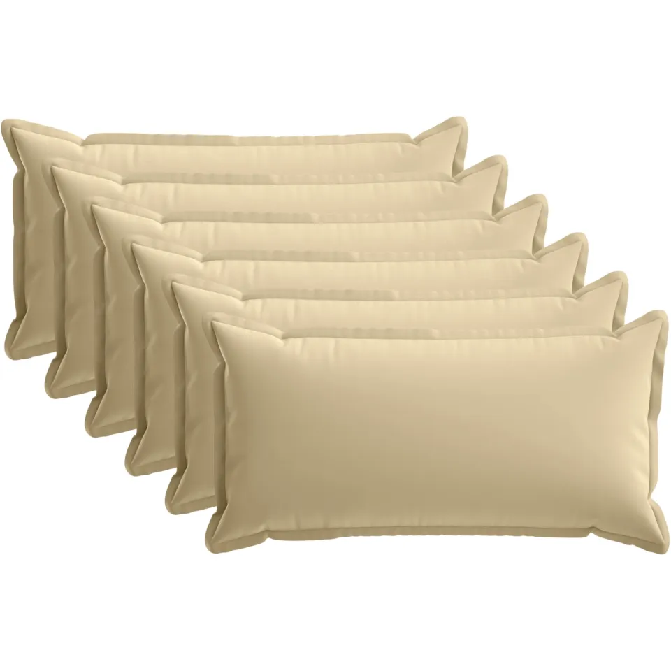 vidaXL Kussensloop 6 st HOUTEN Beige 40 x 70 cm Polyester, foto 3
