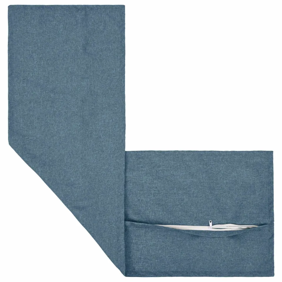 vidaXL Kussensloop HOUTEN Jeans Blauw 40 x 145 cm Faux Linnen, foto 4