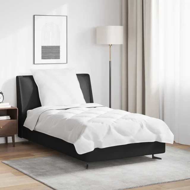 vidaXL Dekbed Set met kussen 2 st Wit Microfibre