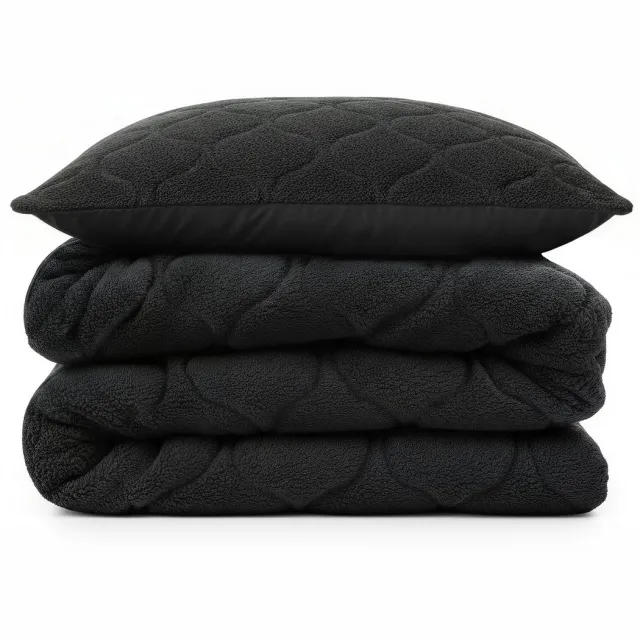 Sleeptime 2 in 1 Teddy Premium Dekbed zonder Overtrek - Dekbed Inclusief Slopen - 140 x 200 cm - Zwart