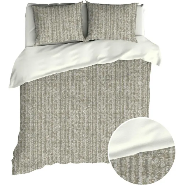 Romanette Dekbedovertrek - Grey Print Flanel - B 200 x L 200 cm/B 200 x L 220 cm - 2-persoons Omkeerbaar - 13245-B 200 x L 200/220 cm