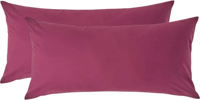 Homescapes Kussensloop 40x80 cm Set van 2 – Bordeaux – 100% Egyptisch Perkal Katoen – 200 TC