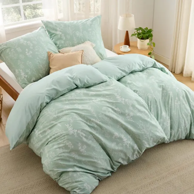 Unyqoos Comfortabel en Ademend Katoenen Beddengoedset met Bloemenmotief voor Optimale Nachtrust groen, bloemen