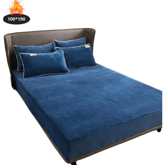 Livano Effen Hoeslaken - Beddengoed - Fitted Sheet - Bed - Slaapkamer - Blauw 100x190