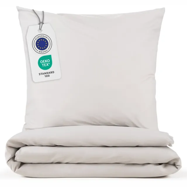 Blumtal Dekbedovertrek Microvezel Nova - Dekbedovertrek Lits Jumeaux 240 x 220 cm - 2 x Kussensloop 65 x 65 cm - Lichtgrijs